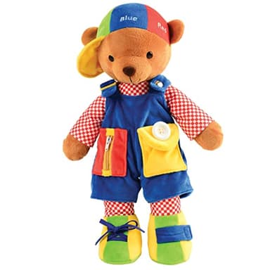 Cre8tive Minds Learn and Play Teddy Bear, 18-Inch Interactive Plush Toy for Kids, Teaches Dressing Skills with Zippers, Buttons, and Buckle, Educational Toy for Ages 2+