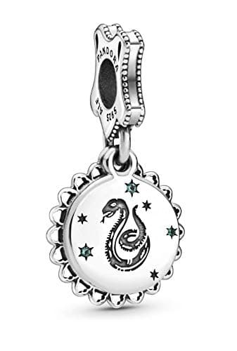 CHARMY’S Sterling Silver Magic School House & Sorting Hat Charms – 4 House Designs Compatible with Pandora Bracelets & Necklaces (Slytherin House)