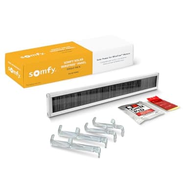 Somfy Wirefree Li-ion Solar Panel Kit - Solar Power for RTS Shades & Blinds - Long-Lasting, Easy Install - Includes Brackets, Glass Mount Adhesive - #9027294