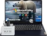 Lenovo Ideapad 3 15 Inch Touchscreen Laptop Computer, FHD 15.6 Laptop Touch Screen, Intel Core i5 Laptop PC Lifetime Office,24GB RAM 1.5TB Storage(1TB SSD+512GB PSSD) Windows 11 Pro 10-Key Number Pad