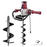 Yeshom 1500W Electric Post Hole Digger Earth Auger Drill 2HP Powerhead 6" 12" Bit Fence Planting Flower