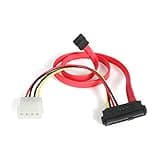 StarTech.com 18in SAS 29 Pin to SATA Cable with LP4 Power - 18in SAS 29 pin to SATA Cable - 18in SFF 8482 to SATA (SAS729PW18), Red