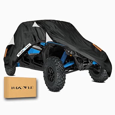 Waterproof UTV Cover,Heavy Duty Black Oxford Cloth Protection Covers UTV Accessories for Polaris RZR Pro R 4 Can-Am Maverick X3 Max Arctic Cat Prowler Pro 4-6 Seater Covers