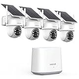 ANSQUE Security Cameras Wireless Outdoor Home System, 4 Camera Kit, No Subscription Fees, Solar Powered, Local Storage, 365-Day Battery Life, 360°PTZ Surveillance, Auto Tracking, 2K Color Night Vision
