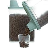 Citylife 2 PCS 2.5 LB Dog Food Containers Small Pet Cat Food Storage Container Pour Spout Measuring Cup Bird Dry Food Dispenser with Lid