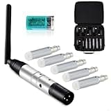Vangoa Wireless DMX Built-in Battery, Dj 2.4G Wireless DMX Receiver DMX512 Transmitter 5 Receivers & 1 Transmitter with Bag Adapter for Led Stage Disco Party Bar Lighting