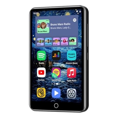 80GB MP3 Player with Bluetooth and WiFi, ZAQE 4" HD Full Touch Screen MP3 Player with Spotify, Amazon Music,YouTube,Pandora,Libby,Android MP4 Music Player for Kids (Black)