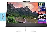 HP 27" QHD IPS 2K USB-C Conferencing Monitor Bundle w/Docztorm Dock, VESA Mount (100x100mm), 5MP Webcam, Speakers, Flicker Free, Ideal for Home & Business, Black/Silver (2025 Latest Model)
