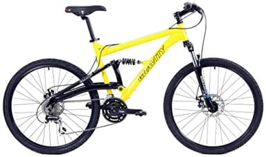 Gravity FSX 1.0 Dual Full Suspension Mountain Bike with Disc Brakes Aluminum Frame (Yellow, 21in)