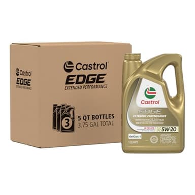 Castrol Edge Extended Performance 5W-20 Advanced Full Synthetic Motor Oil 5 Quart, Pack of 3