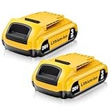 DCB201 2Pack 3.0Ah Replacement for Dewalt 20V Battery DCB206 DCB207 DCB204 DCB201 Compatible with Dewalt 20V MAX Battery DCD/DCF/DCG/DCS Series Power Tools