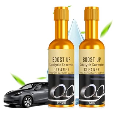 2PCS Catalytic Converter Cleaner Kit,Auto Parts Engine Cleaner,Exhaust System Pipe Carbon Removal Cleaner Treatment Additive Oil,Fuel System Treatment Oil for Gas and Diesel Car,120ML