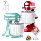 Ice Cream Maker Attachment for KitchenAid Stand Mixer, Compatible with 4.5/5QT & 6QT Stand Mixers, 2 Quart Frozen Kitchenaid Ice Cream Maker Attachment Ice Cream Bowl for Yogurt/Sorbet Gelato