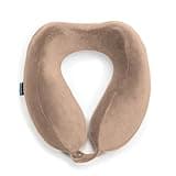 Brookstone Travel Neck Pillow - Lightweight Comfortable Contoured Head and Neck Support Memory Foam - U-Shaped Neck Pillow for Traveling, Soft Pink