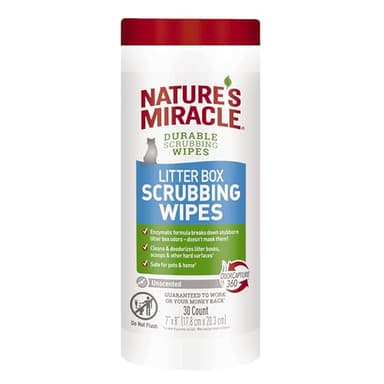 Nature’s Miracle Litter Box Scrubbing Wipes 30Ct