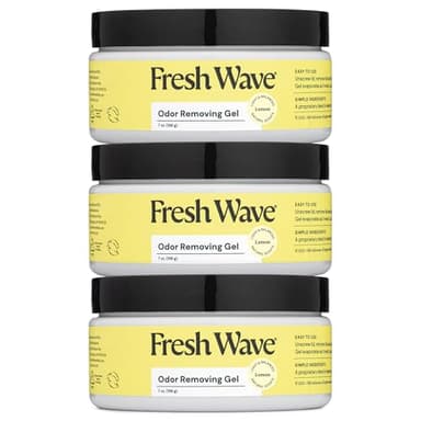 Fresh Wave Lemon Odor Removing Gel, 7 oz., Pack of 3 - Safer Odor Absorbers for Home, Natural Plant-Based Odor Eliminator, Every 7 oz. lasts 15-30 Days, For Cooking, Trash & Pets
