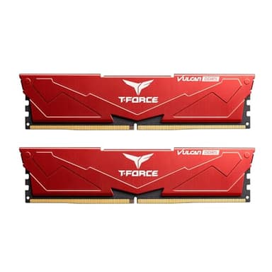 TEAMGROUP T-Force Vulcan DDR5 32GB (2x16GB) 6000MHz (PC5-48000) CL38 Intel XMP 3.0 & AMD Expo Compatible Desktop Memory Module Ram Red FLRD532G6000HC38JDC01