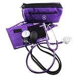 EMI #305 PURPLE Aneroid Sphygmomanometer Blood Pressure Monitor with Dual Head Stethoscope Set Kit