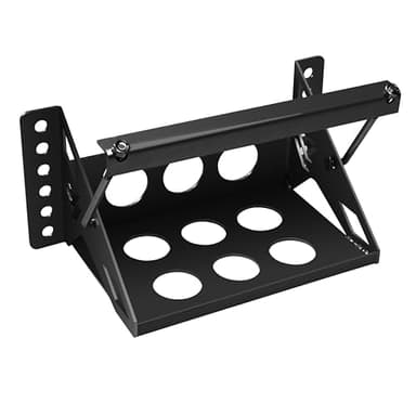 JY PERFORMANCE Metal Battery Tray Box, Universal Metal Steel Bolt-in Battery Mounting Box Tray Bracket for Car Trailer Boat - Fits up to 10.63"×7.06"×7.5", Anti-Rust Corrosion-Black