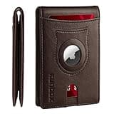 RUNBOX AirTag-Wallet-Mens-Slim-RFID Blocking Wallets Leather with Bill Compartment Air Tag Bifold Card Holder Wallet Gifts for Men Dad