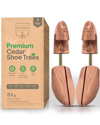 HOUNDSBAY Cedar Shoe Tree - Shoe Trees for Men & Women, Sneakers, Widener & Shaper