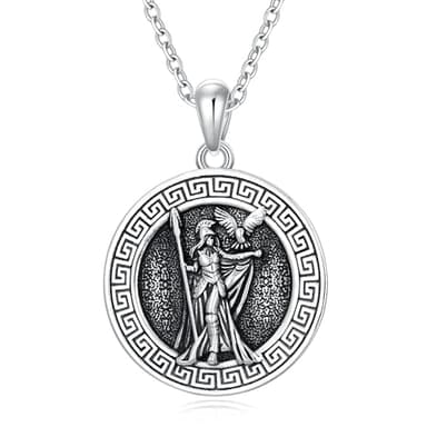 MISTBEE Athena Necklace 925 Sterling Silver Athena the Goddess of Wisdom Greek Mythology Pendant Jewelry for Women Men Gifts