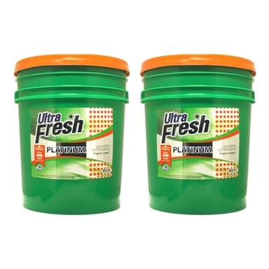 Ultra Fresh 3X Platinum 5 Gallon Laundry Detergent Liquid for All Machine Types with Easy Dispensing Pump, Up to 640 Loads, Original Green (2 Pack)