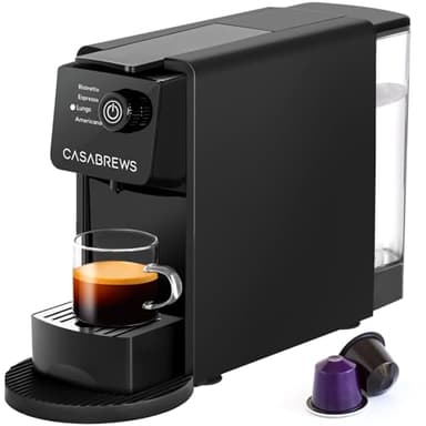 CASABREWS CM7036E Espresso Machine for Nespresso Original Pods, 20 Bar Compact Capsule Coffee Machine with 21 oz Removable Water Tank and 4 Brewing Modes, Mini Espresso Maker for Home or Office, Black