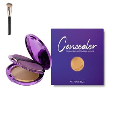 Evanesce Soft Matte Cream Concealer, Full-Coverage Waterproof Moisturizing Hydrating Foundation, Color Correcting Cream with Makeup Brush, Long Lasting Moisturizing Lightweight (Natural)