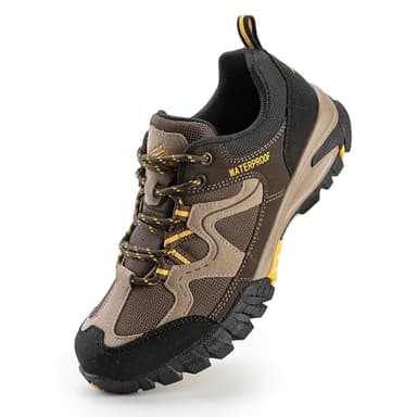 CC-Los Women's Lightweight Waterproof Hiking Shoes for Walking, Outdoor & Climbing Dark Brown Wide Size 8.5