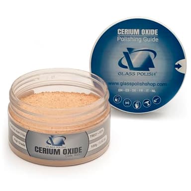 GLASS POLISH PRO Cerium Oxide Glass Polishing Powder – 3.52oz (100g) High-Grade 85% Pure Suspension-Treated Formula, 3.5 Micron for Glass Scratch Removal, Windshield Polishing and Restoration