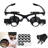 Magnifying Glasses with LED Light, LXIANGN Jeweler Loupe Watch Repair Magnifier with 8 Interchangeable Lens-2.5X 4X 6X 8X 10x 15x 20x 25x for Close Work