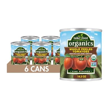 Take Root Organics Whole Peeled Organic Canned Tomatoes, 28 oz Can (Pack of 6 Cans)
