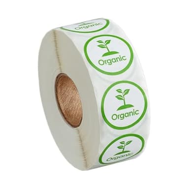 1000 Stickers/Roll Organic Permanent 1 Inch Label Sticker