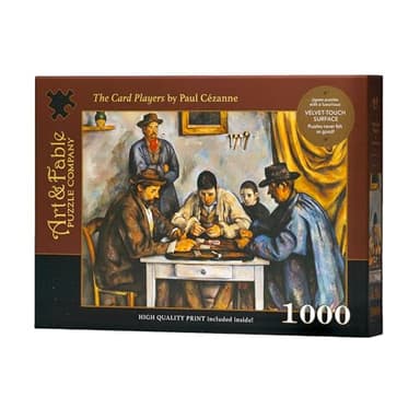 Art & Fable The Card Players by Paul Cézanne 1000 Piece Fine Artwork Premium Adult Jigsaw Puzzle - Perfect for Game Nights, Gifting, and Family Fun