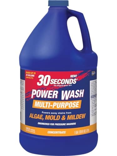 30 SECONDS Pressure Washer Concentrated Cleaner – Power Cleans Stains from Algae, Mold & Mildew, Dirt, Grime – Makes up to 20 Gallons