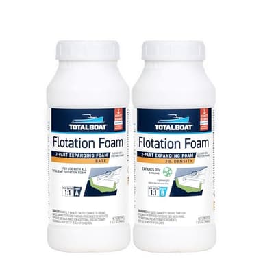 TotalBoat Flotation Foam - 2 Part Expanding Polyurethane Marine Pour Foam For Boat Floatation, Insulation And Soundproofing (2 LB Density, 2 Quart Kit)