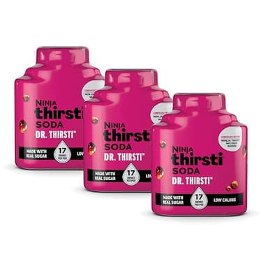 Ninja Thirsti Low-Calorie SODA Dr. Thirsti Flavored Water Drops | 3 Pack | Compatible with the Ninja Thirsti Ultimate Drink System | WCFXLDRTAM