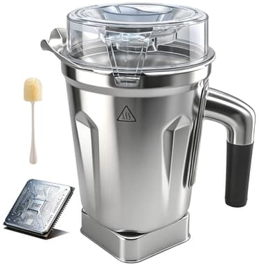 64oz Stainless Steel Blender Container Replacement - Compatible with Vitamix 5200 750 6300 Vm0103 Vm0197 E310 A2500,Fits All Full-Size Vitamix Blenders (Built-in Chip, 5-Year Warranty)