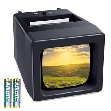 35mm Slide Viewer, 2X Magnification Slide Viewer for Viewing 35mm Slides, Slide Projector for Old Slides (2AAA Batteries Included)