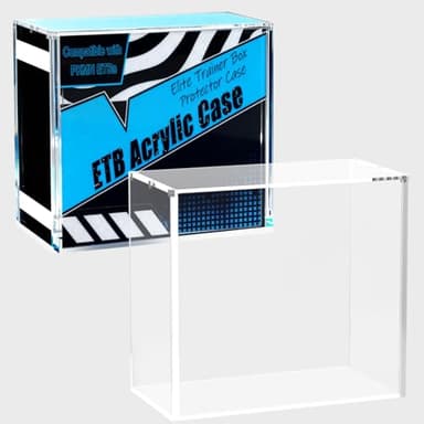 Acrylic ETB Protector Case Magnetic Ultra Thick 8mm + 5mm Elite Trainer Box Acrylic Display Case Stackable Hard Compatible with PKMN Elite Trainer Boxes with Strong Magnets Easy Top Loading
