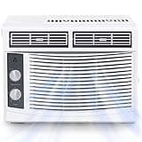 Litake 5,000 BTU Window Air Conditioner - Cool Up To 150 Sq. Ft. with 2 Fan Speeds, Energy Saving, Dehumidification, Quiet, Water Self Evaporation, Cooling Only, Elegant White design