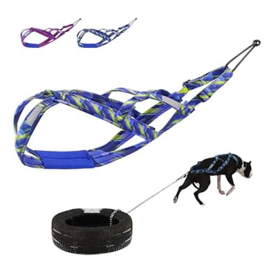 PET ARTIST Dog Weight Pulling Harness,Speed Training,Work Out Dog Sled Harness for Medium,Large Dogs,Blue,L