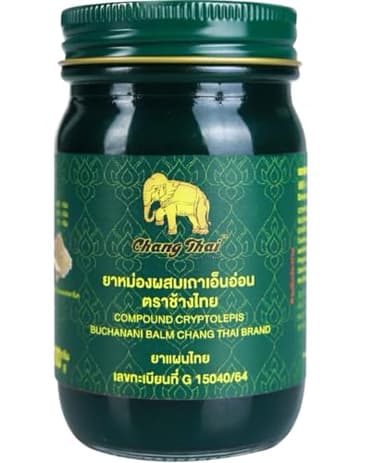 Chang Thai Green Herbal Soothing Balm with Cryptolepis Buchananani (Thao En On) - Traditional Thai Formula - 100g (3.52 Oz.)