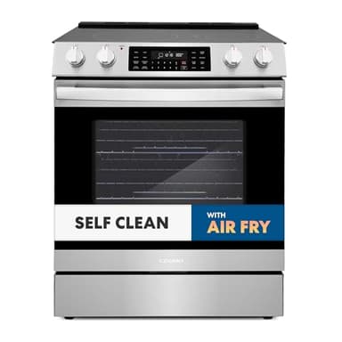 COSMO COS-ERC305WKTD 30 in. Haven Collection 6.3 cu. ft. Electric Range, 5 Burner Ceramic Glass Cooktop, Self Clean, Air Fry, Stainless Steel