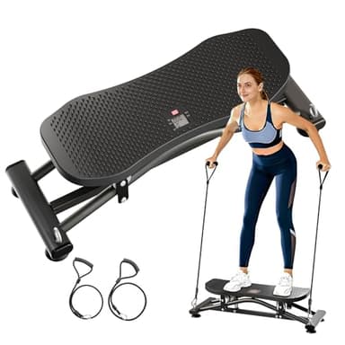 ZCMHAXJ Balance Board for Adults, Ski Machine Exercise Equipment with Resistance Bands, Rock Stepper Featuring LCD Monitor, Portable Wobble Board or Full Body Workout at Home Gym