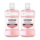 Listerine Clinical Solutions Gum Health Antiseptic Mouthwash, Antigingivitis & Antiplaque Oral Rinse Helps Prevent Buildup & Kills Germs for Healthier Gums, ICY Mint, Twin Pack, 1 L, 2 Pack