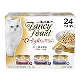 Purina Fancy Feast Delights with Cheddar Grilled Chicken, Turkey or Whitefish and Cheddar Cheese Feast in Gravy Wet Cat Food Variety Pack - (Pack of 24) 3 oz. Cans