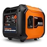 Generac 3,500-Watt Gas-Powered Portable Inverter Generator - Electric Start - Lightweight Enclosure Design for Ultra-Quiet Performance - COsense Technology - Perfect for Home use - Orange/Black