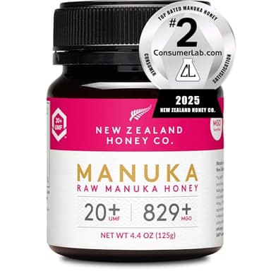 New Zealand Honey Co. Raw Manuka Honey UMF 20+ / MGO 829+ | UMF Certified | 4.4oz | Medical Grade Raw Honey